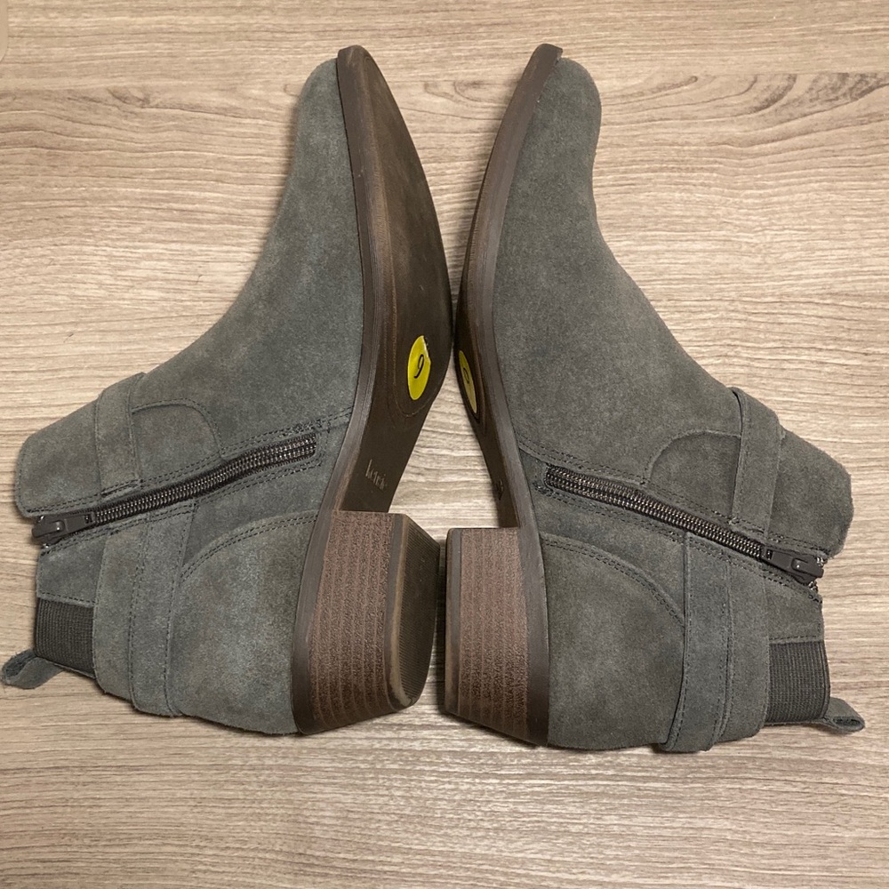 Kensie Gemella Charcoal Suede leather Ankle Booties 9 - Picture 9 of 15